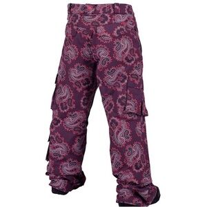 Burton Women Size Medium Stow Cargo Paisley Print Snowboard and Ski Pants